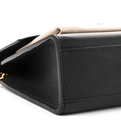 Soft Calfskin Mylockme Chain Bag BB Black Creme