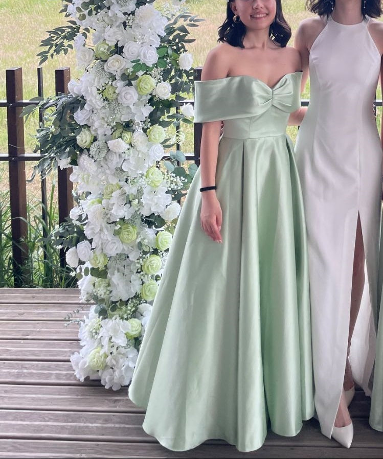 formaldressy-Green Elegant Long Satin Ball Gown gh5958