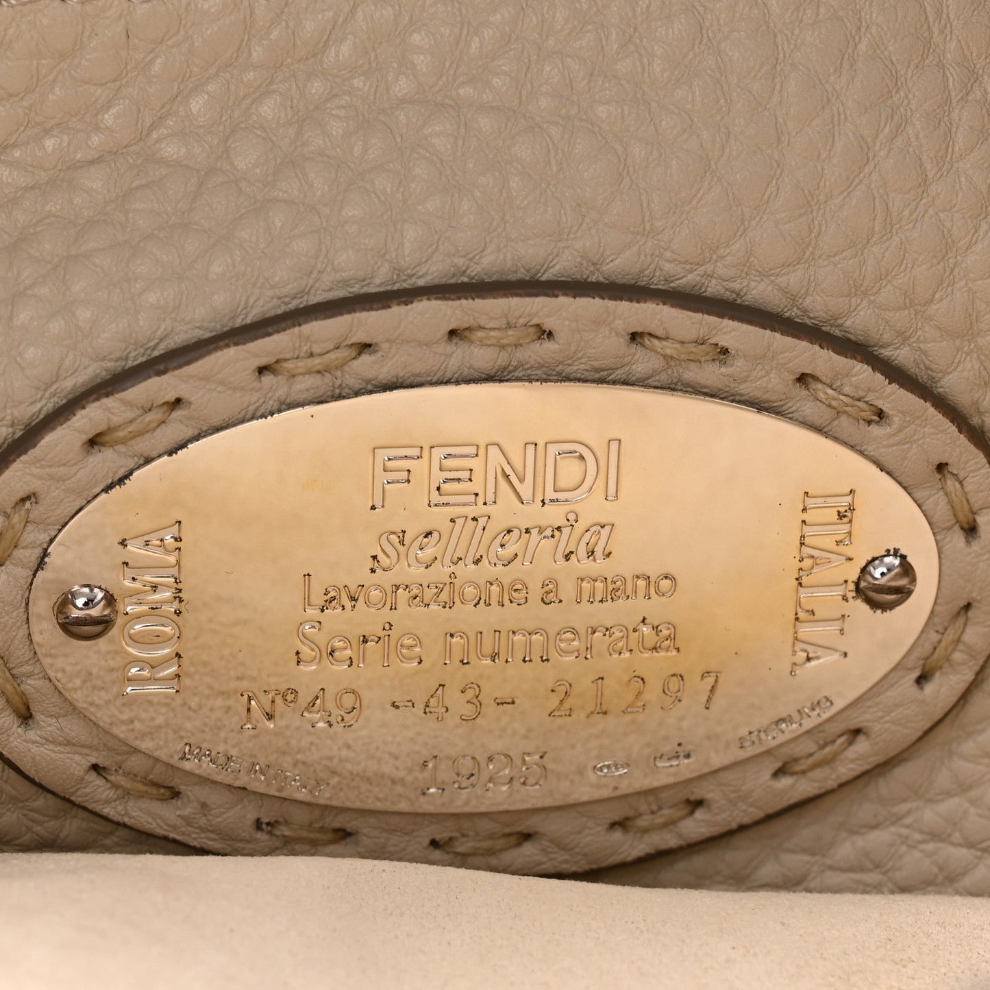 Cuoio Romano Selleria Bi-Color Large Peekaboo Iconic Satchel Asfalto Latte
