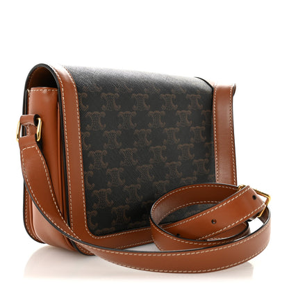 Triomphe Canvas Calfskin Medium Triomphe Bag Tan