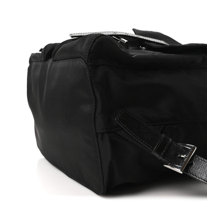 Tessuto Nylon Saffiano Medium Backpack Black