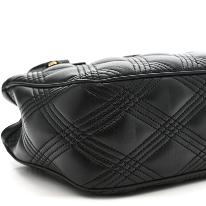 Calfskin Quilted Vlogo Small Top Handle Shoulder Bag Black