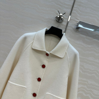 HM Coat White Wool and Cashmere 304571