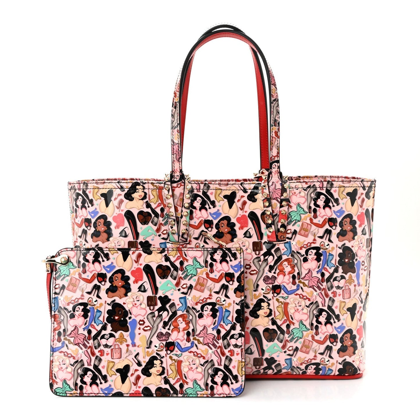 Patent Calfskin Small Dita Cabata Tote Red