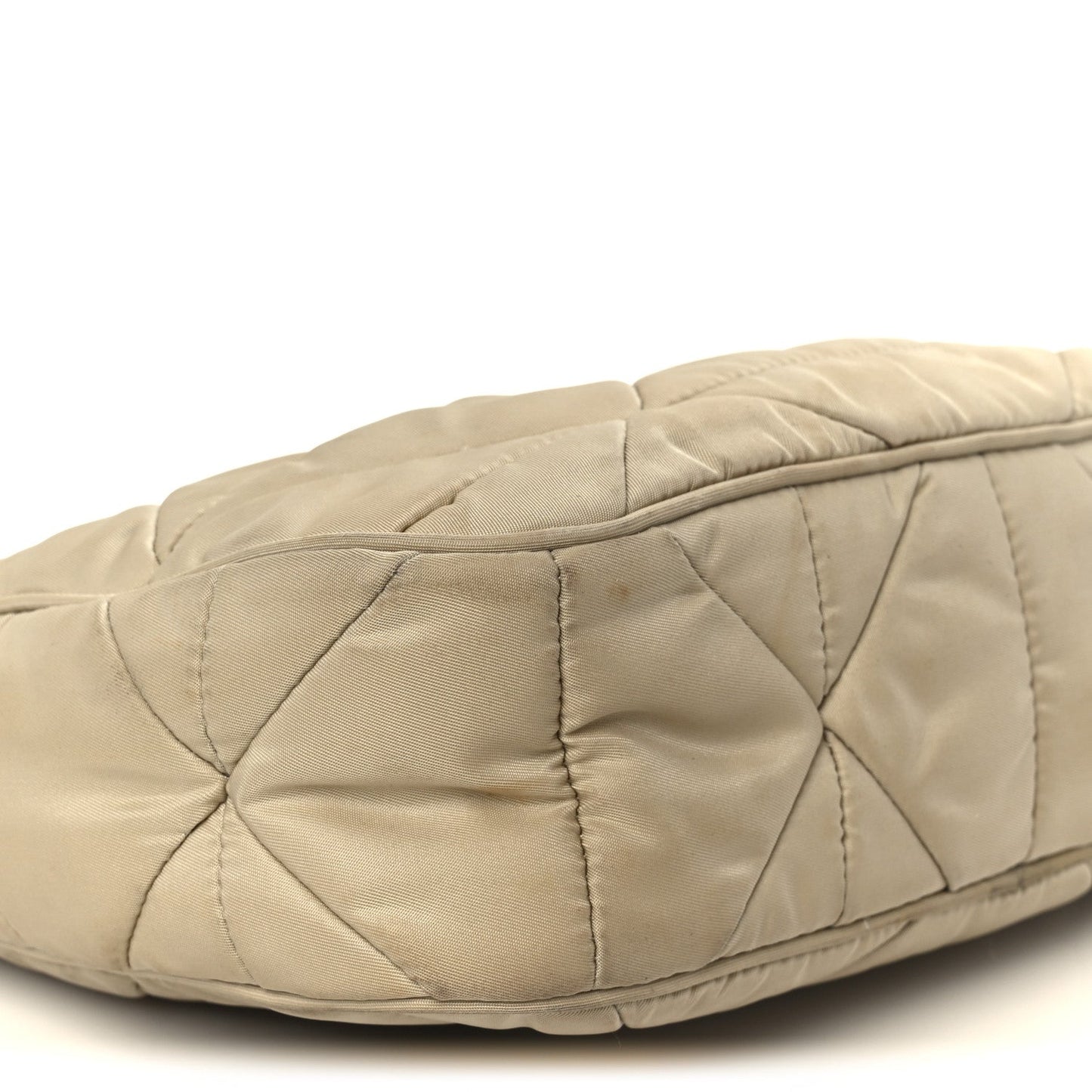 Re-Nylon Triangle Quilted Padded Patchwork System Shoulder Bag Deserto