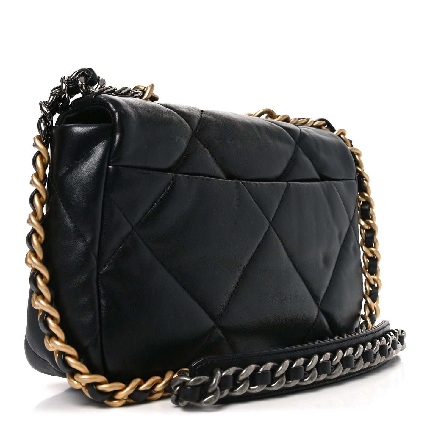 Goatskin Quilted Medium Chanel 19 Flap Black