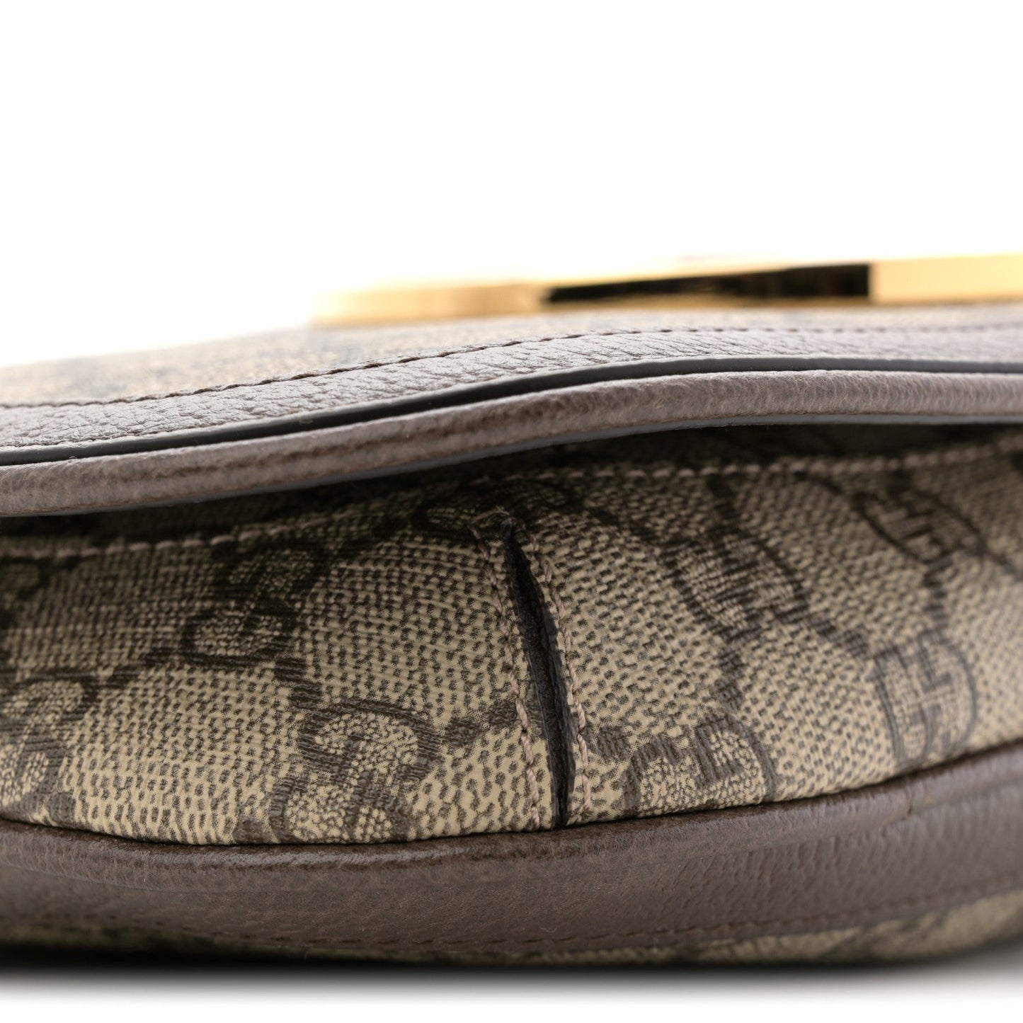 GG Supreme Monogram Textured Dollar Calfskin Blondie Chain Shoulder Flap Bag Beige Ebony New Acero