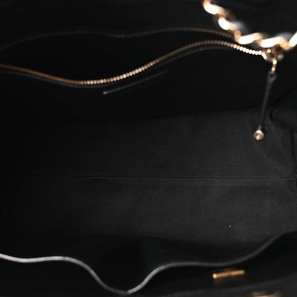 Caviar Quilted Small Shopping Tote Black