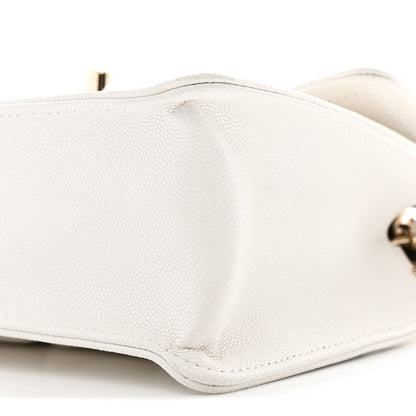 Caviar Quilted Mini Sweet Classic Flap White