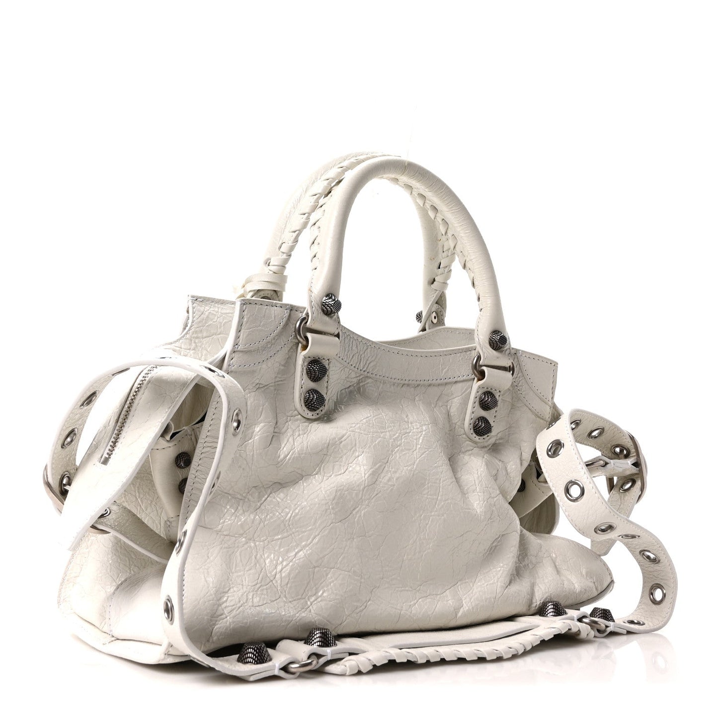 Agneau Arena Small Neo Cagole City Handbag Optic White