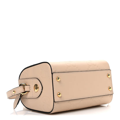 Gilbert Calfskin Jumbo GG Embossed Super Mini Top Handle Bowler Bag Beige