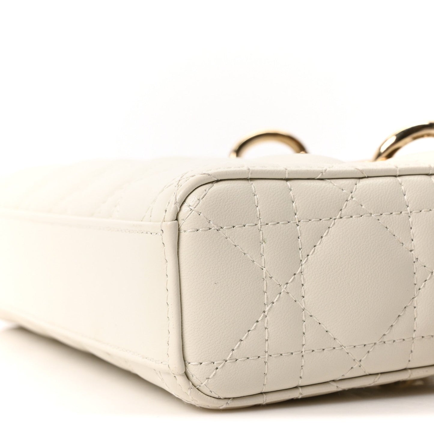 Lambskin Cannage Small Lady D-Joy Latte