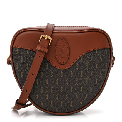 Canvas Smooth Calfskin Le Monogramme Coeur Crossbody Chestnut