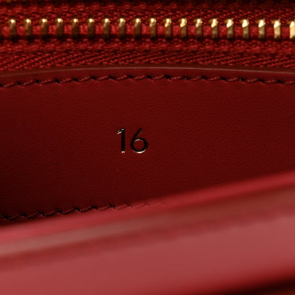Satinated Calfskin Mini 16 Top Handle Bag Raspberry