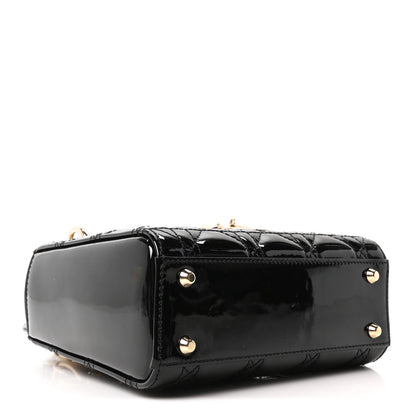 Patent Cannage Mini Lady Dior Black