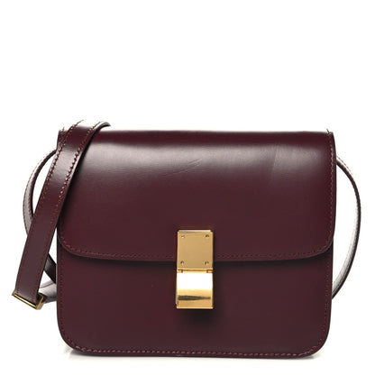 Box Calfskin Small Classic Box Flap Bag Burgundy