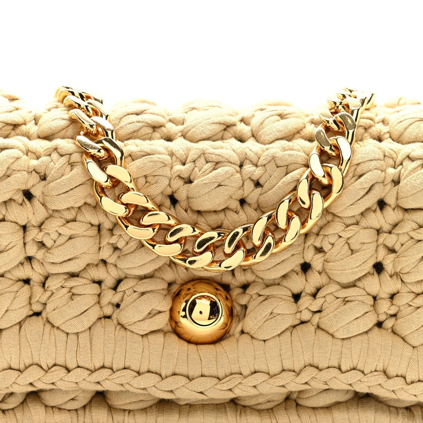Jersey Crochet Shoulder Bag Cane Sugar