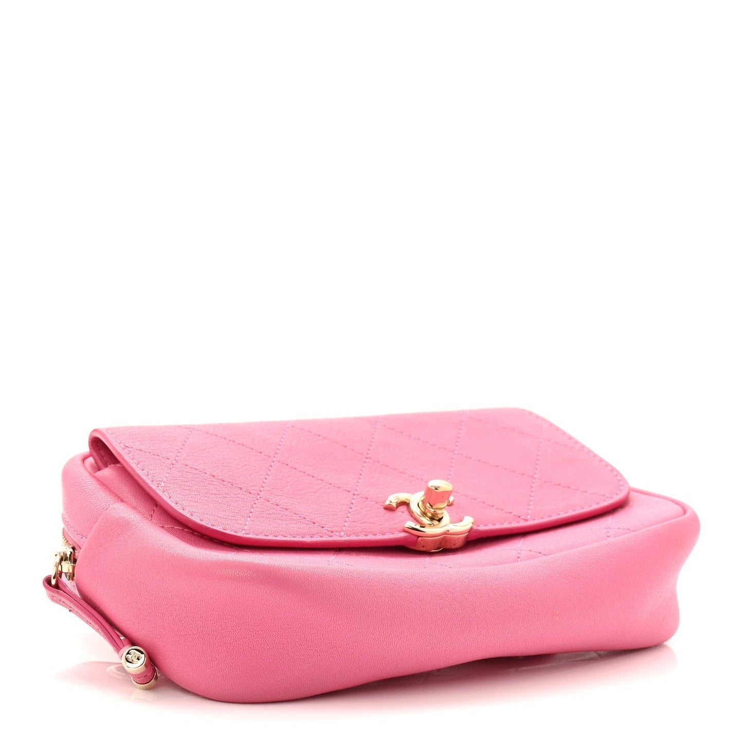 Goatksin Quilted Casual Trip Waist Bag Pink