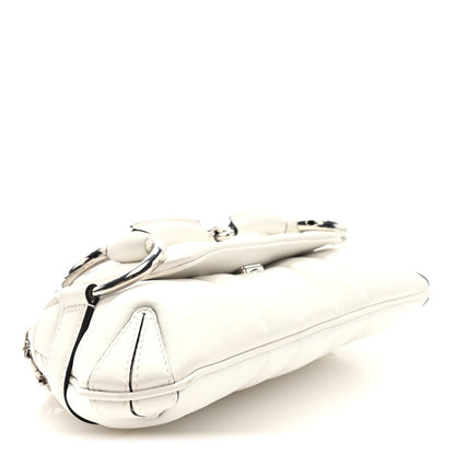 Nappa Vertical Matelasse Small Maxi Horsebit Chain Shoulder Bag Great White