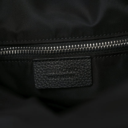 Nylon Calfskin Cut Out Duffle Bag Black