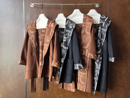 HM 25 Jacket Brown And Black Felt Fabric 300724