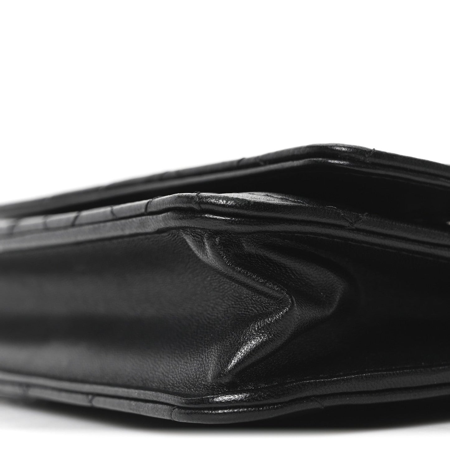 Lambskin Quilted Wallet On Chain WOC Black