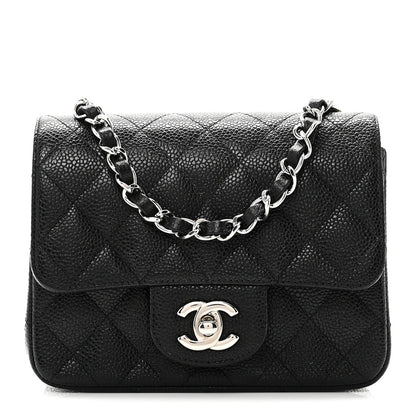 Caviar Quilted Mini Square Flap Black