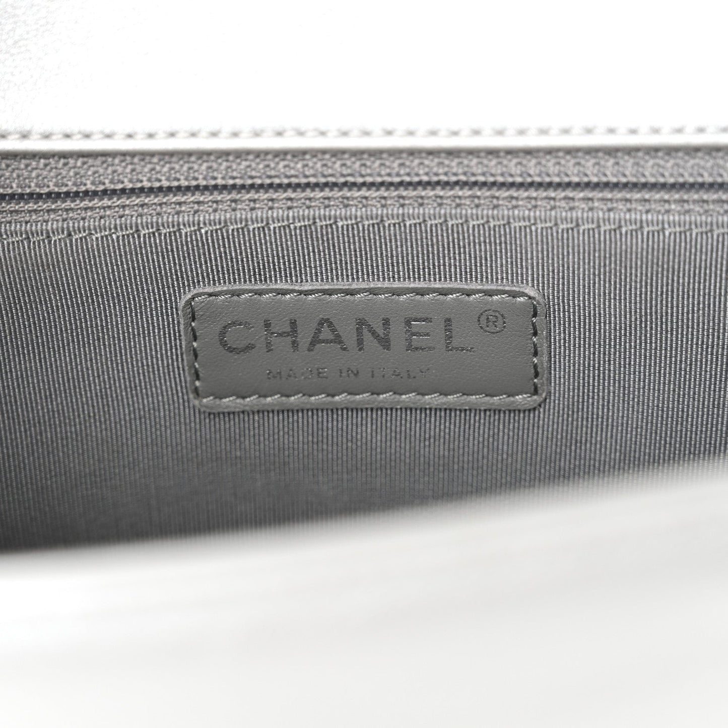 Metallic Calfskin Quilted New Medium Boy Flap Silver