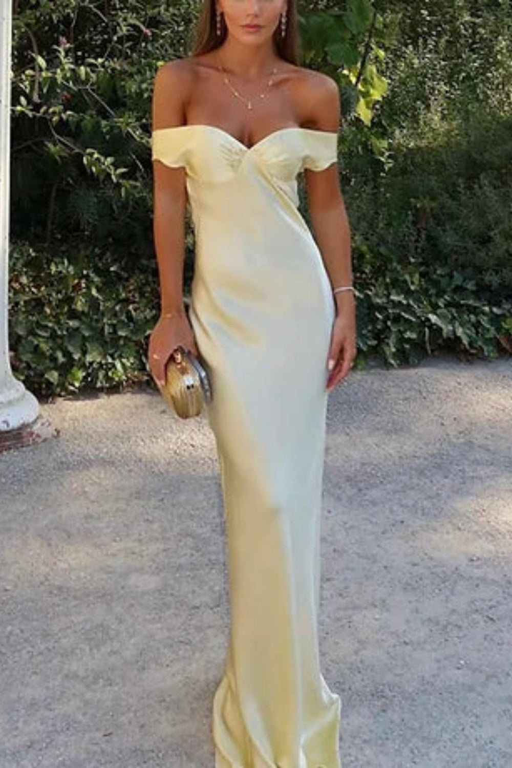 formaldressy--Wedding Guest Dress Yellow Stylish Simple Long Satin Prom Dress gh5630