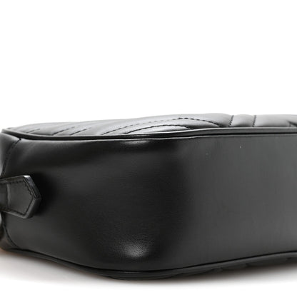 Calfskin Matelasse Small GG Marmont Chain Shoulder Bag Black