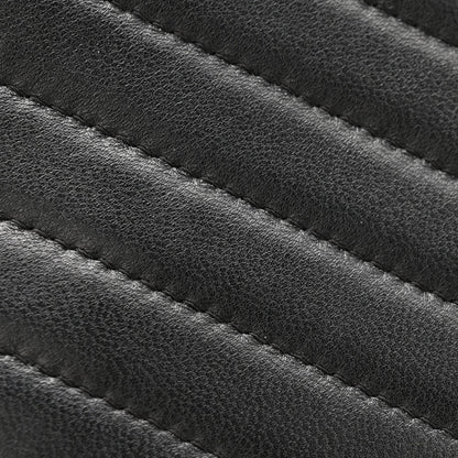 Lambskin Chevron Quilted Trendy CC Wallet On Chain WOC Black