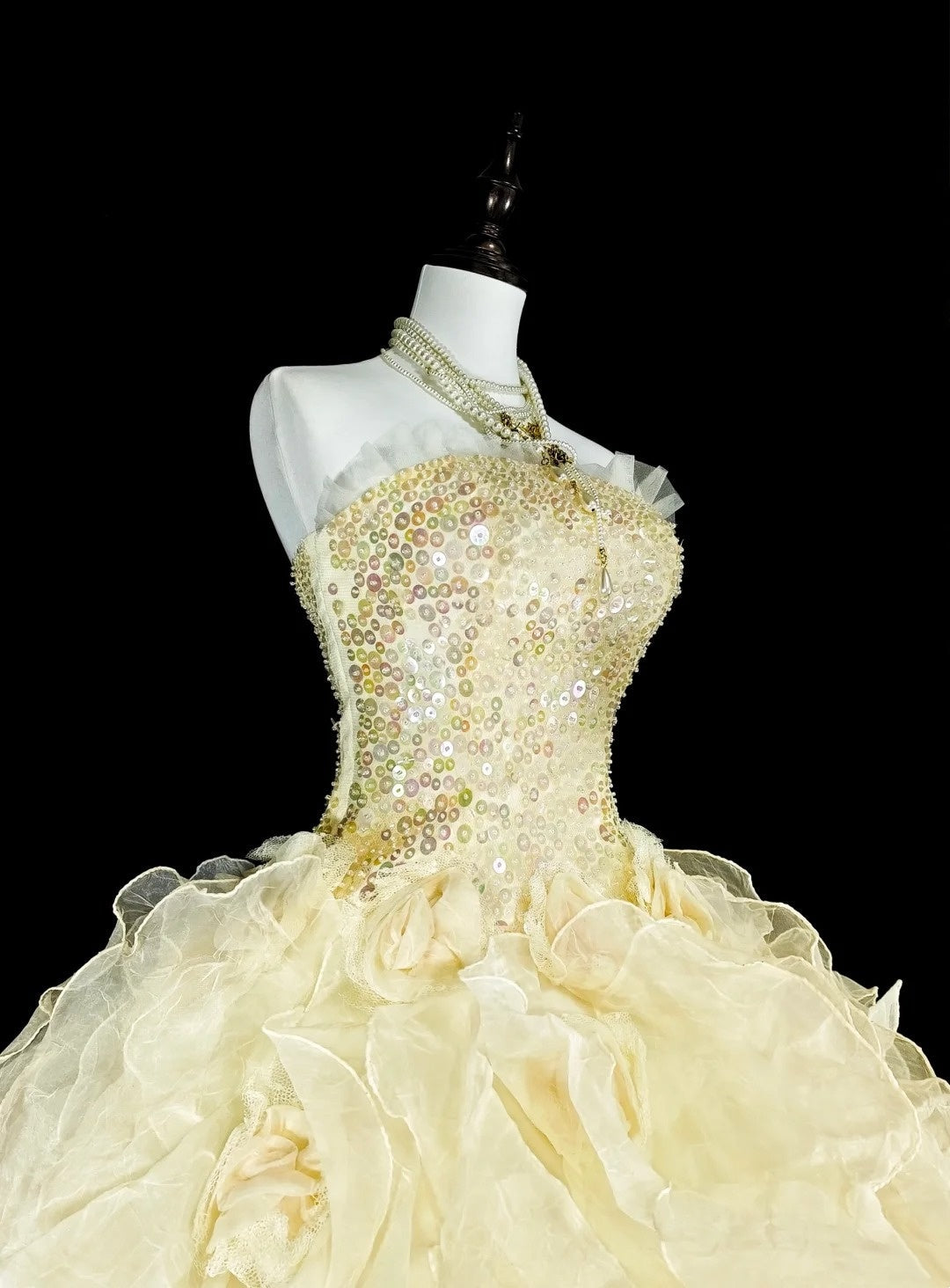 formaldressy-Yellow tulle princess-style long formal ball gown, birthday dress, graduation dress gh6137