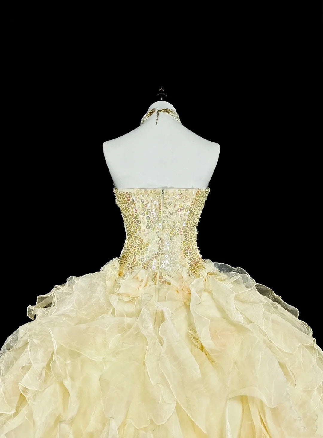 formaldressy-Yellow tulle princess-style long formal ball gown, birthday dress, graduation dress gh6137