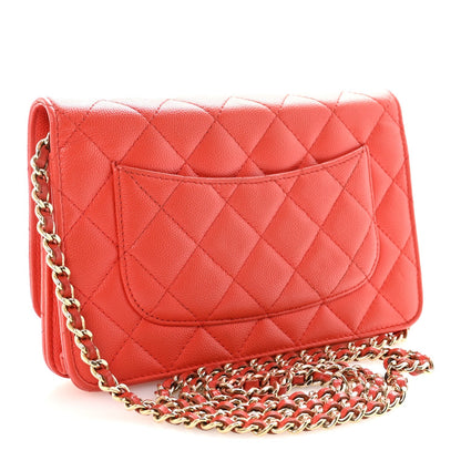 Caviar Quilted Wallet On Chain WOC Red