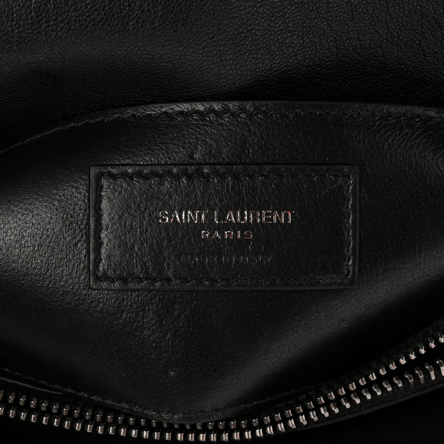 Sheepskin Matelasse Chevron Monogram Medium College Bag Black