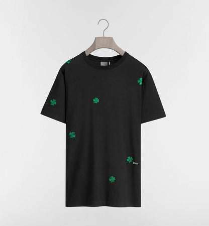 CD T-Shirt with Dior Clover Embroidery Cotton