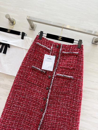 CC Runway Skirt Red Tweed 344793