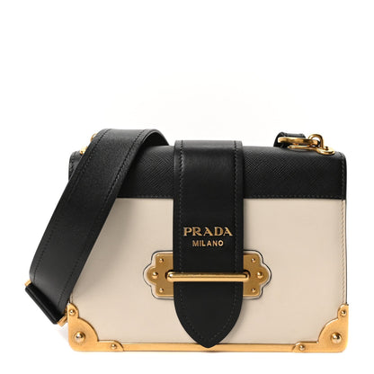 City Calf Saffiano Cahier Bag Talco Black