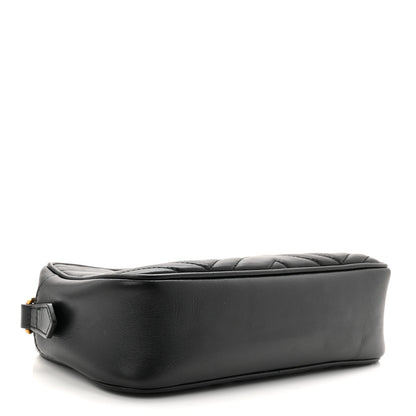 Calfskin Matelasse Small GG Marmont Chain Shoulder Bag Black