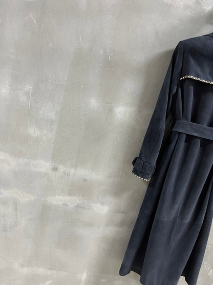 CC 25 Chain Trench Coat Blend Black Cashmere