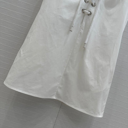 Prada 25 Sleeveless Dress White Cotton