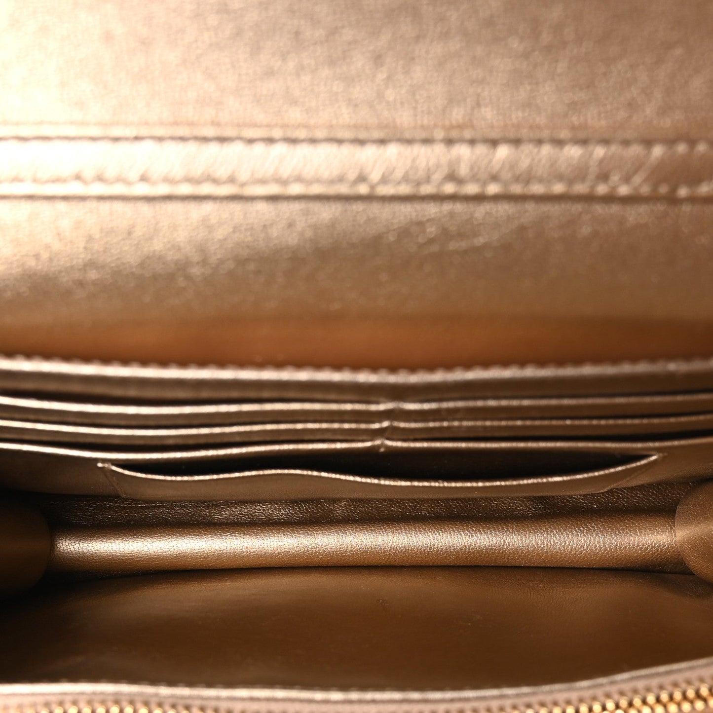 Metallic Lambskin Cannage Miss Dior Promenade Pouch Gold