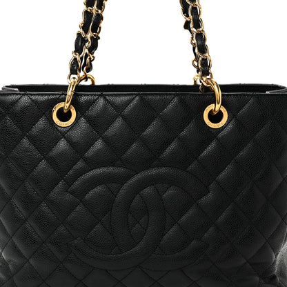 Caviar Quilted Grand Shopping Tote GST Black
