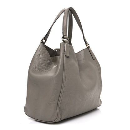 Pebbled Calfskin Medium Soho Shoulder Bag New Fango