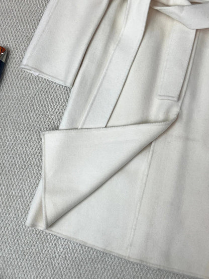 HERMES 25S LONG CASHMERE PIG-NOSE COAT 206