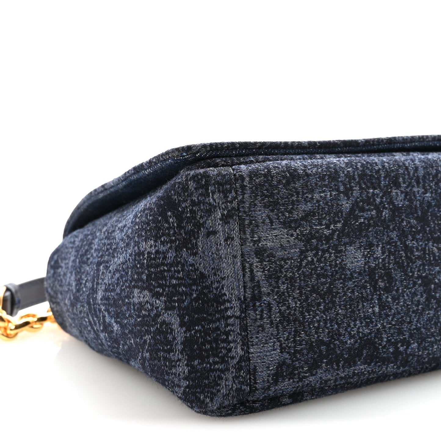 Denim Brocart Print Medium Caro Bag Blue