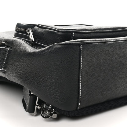 X PETER DOIG Grained Calfskin Slingbag Backpack Black