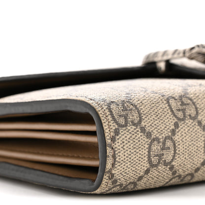 GG Supreme Monogram Mini Dionysus Chain Wallet Beige Taupe