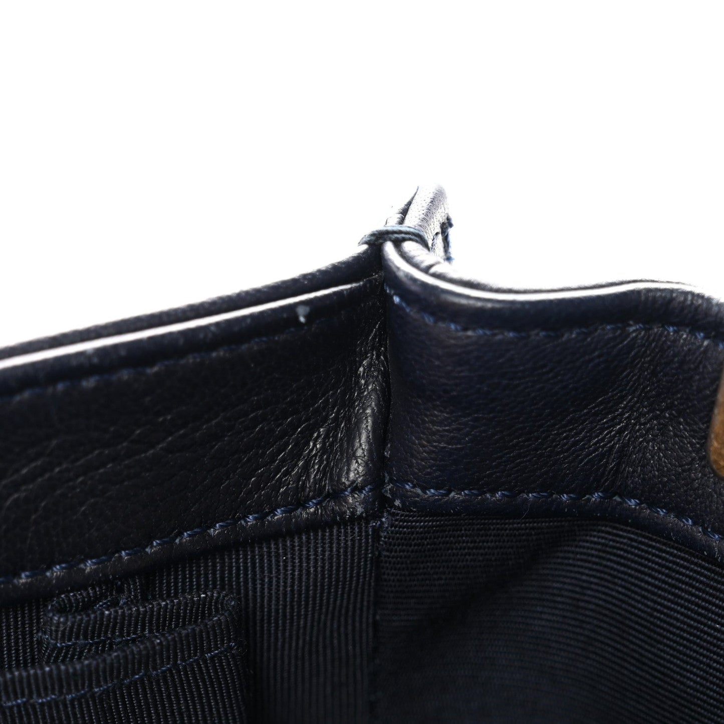 Lambskin Braided Woven Medium Boy Flap Navy Black