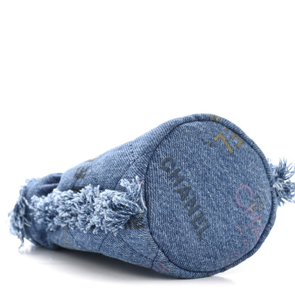 Denim Quilted Mood Mini Bucket With Chain Blue Multicolor